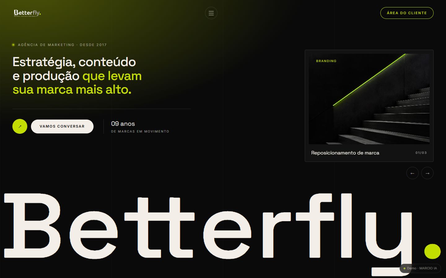 Betterfly: site no computador, projeto de Márcio Felipe